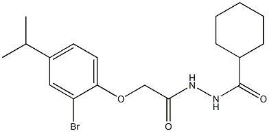 N'-[2-(2-bromo-4-isopropylphenoxy)acetyl]cyclohexanecarbohydrazide Struktur