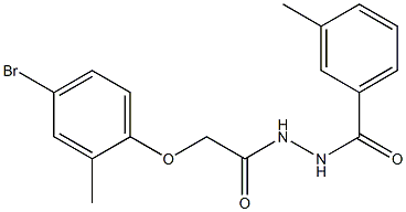 N'-[2-(4-bromo-2-methylphenoxy)acetyl]-3-methylbenzohydrazide Struktur