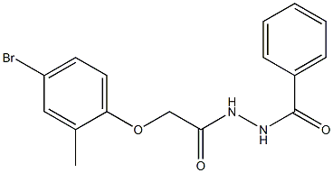 N'-[2-(4-bromo-2-methylphenoxy)acetyl]benzohydrazide Struktur