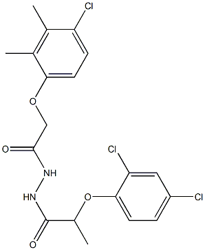 N'-[2-(4-chloro-2,3-dimethylphenoxy)acetyl]-2-(2,4-dichlorophenoxy)propanohydrazide Struktur