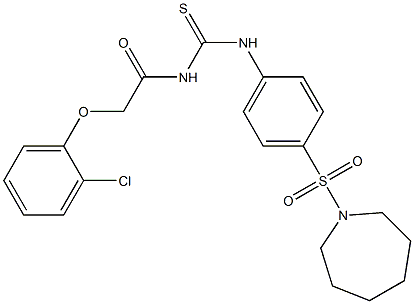 N-[4-(1-azepanylsulfonyl)phenyl]-N'-[2-(2-chlorophenoxy)acetyl]thiourea Struktur