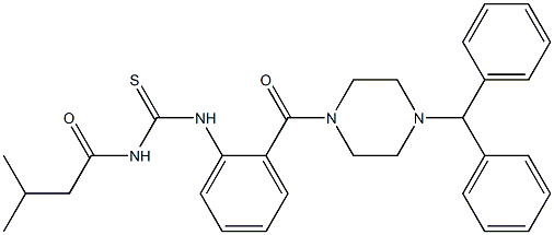 N-{2-[(4-benzhydryl-1-piperazinyl)carbonyl]phenyl}-N'-(3-methylbutanoyl)thiourea Struktur