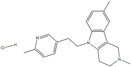 2,3,4,5-Tetrahydro-2,8-dimethyl-5-(2-(6-methyl-3-pyridyl)ethyl)-1H-pyrido(4,3-b)indole hydrochloride Struktur