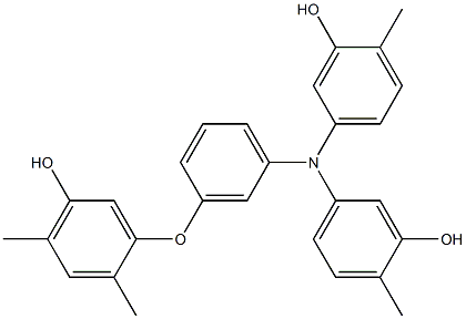 N,N-Bis(3-hydroxy-4-methylphenyl)-3-(5-hydroxy-2,4-dimethylphenoxy)benzenamine Struktur