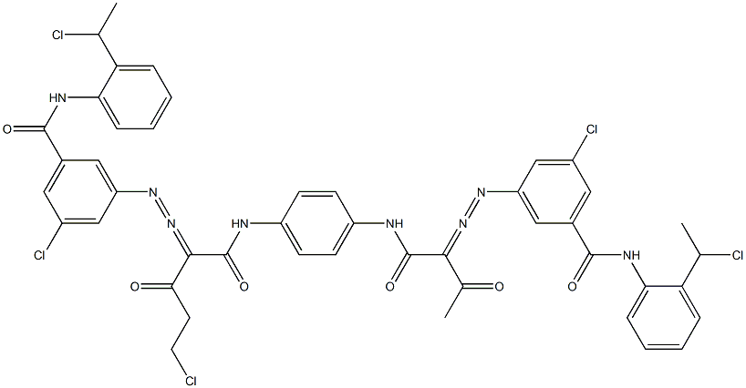 3,3'-[2-(Chloromethyl)-1,4-phenylenebis[iminocarbonyl(acetylmethylene)azo]]bis[N-[2-(1-chloroethyl)phenyl]-5-chlorobenzamide] Struktur