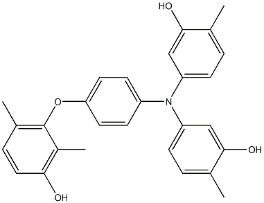 N,N-Bis(3-hydroxy-4-methylphenyl)-4-(3-hydroxy-2,6-dimethylphenoxy)benzenamine Struktur