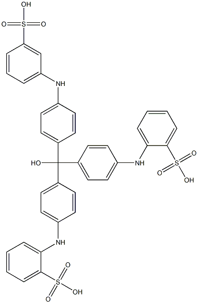 2,2'-[[4-(3-Sulfophenylamino)phenyl]hydroxymethylenebis(4,1-phenyleneimino)]bis(benzenesulfonic acid) Struktur