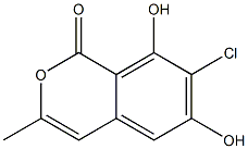 7-Chloro-6,8-dihydroxy-3-methyl-1H-2-benzopyran-1-one Struktur