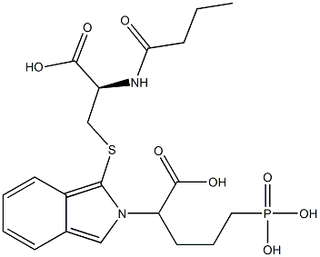 S-[2-(4-Phosphono-1-carboxybutyl)-2H-isoindol-1-yl]-N-butyryl-L-cysteine Struktur