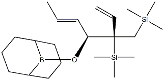 (1S,2R)-1-[(9-Borabicyclo[3.3.1]nonan-9-yl)oxy]-1-[(E)-1-propenyl]-2-(trimethylsilyl)-2-[(trimethylsilyl)methyl]-3-butene Struktur