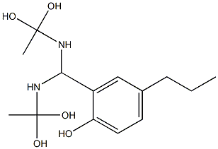 2-[Bis[(1,1-dihydroxyethyl)amino]methyl]-4-propylphenol Struktur