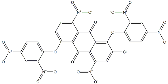 2-Chloro-4,8-dinitro-1,5-bis(2,4-dinitrophenoxy)anthraquinone Struktur