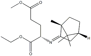 (2S)-2-[[(1R,4R)-Bornan-2-ylidene]amino]glutaric acid 1-ethyl 5-methyl ester Struktur