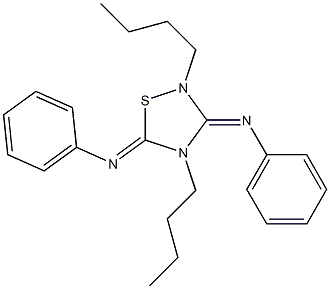 2,4-Dibutyl-3,5-bis[(phenyl)imino]-1,2,4-thiadiazolidine Struktur