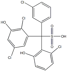 (3-Chlorophenyl)(2-chloro-6-hydroxyphenyl)(2,5-dichloro-3-hydroxyphenyl)methanesulfonic acid Struktur