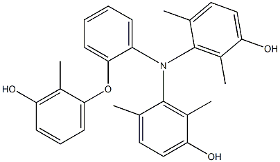 N,N-Bis(5-hydroxy-2,6-dimethylphenyl)-2-(3-hydroxy-2-methylphenoxy)benzenamine Struktur