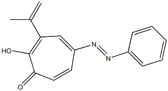 5-(Phenylazo)-2-hydroxy-3-(1-methylethenyl)-2,4,6-cycloheptatrien-1-one Struktur