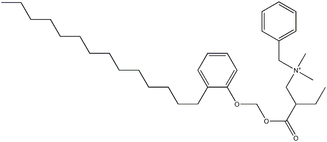 N,N-Dimethyl-N-benzyl-N-[2-[[(2-tetradecylphenyloxy)methyl]oxycarbonyl]butyl]aminium Struktur