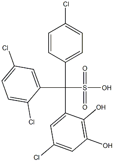 (4-Chlorophenyl)(2,5-dichlorophenyl)(5-chloro-2,3-dihydroxyphenyl)methanesulfonic acid Struktur