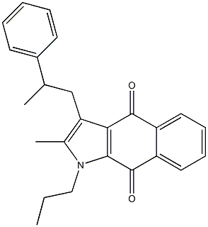 3-(2-Phenylpropyl)-2-methyl-1-propyl-1H-benz[f]indole-4,9-dione Struktur