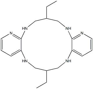 7,16-Diethyl-5,6,7,8,9,14,15,16,17,18-decahydrodipyrido[2,3-b:3',2'-i][1,4,8,11]tetraazacyclotetradecine Struktur