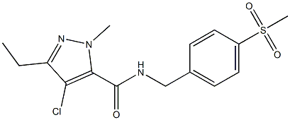 4-Chloro-5-ethyl-2-methyl-N-[4-(methylsulfonyl)benzyl]-2H-pyrazole-3-carboxamide Struktur