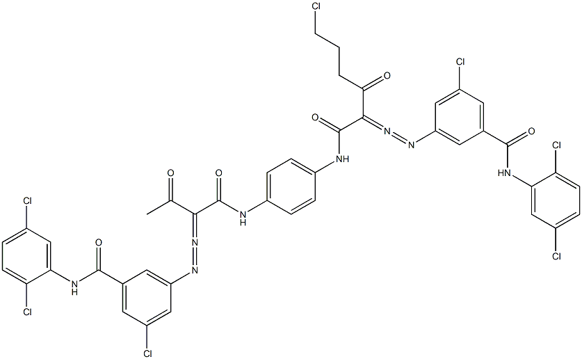 3,3'-[2-(2-Chloroethyl)-1,4-phenylenebis[iminocarbonyl(acetylmethylene)azo]]bis[N-(2,5-dichlorophenyl)-5-chlorobenzamide] Struktur