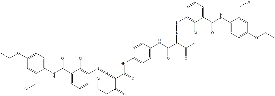 3,3'-[2-(Chloromethyl)-1,4-phenylenebis[iminocarbonyl(acetylmethylene)azo]]bis[N-[2-(chloromethyl)-4-ethoxyphenyl]-2-chlorobenzamide] Struktur