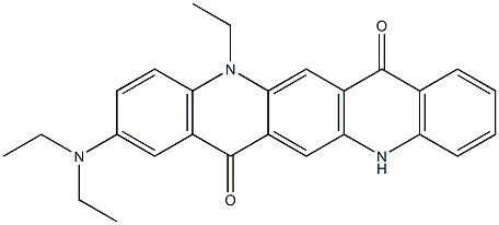 2-(Diethylamino)-5-ethyl-5,12-dihydroquino[2,3-b]acridine-7,14-dione Struktur