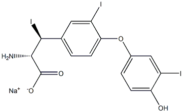 (2S,3S)-2-Amino-3-[4-(4-hydroxy-3-iodophenoxy)-3-iodophenyl]-3-iodopropanoic acid sodium salt Struktur