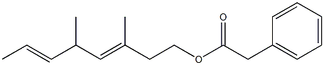 Phenylacetic acid 3,5-dimethyl-3,6-octadienyl ester Struktur