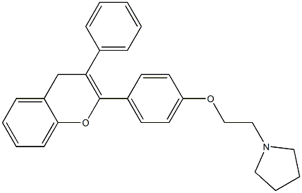 2-[4-[2-(Pyrrolidin-1-yl)ethoxy]phenyl]-3-phenyl-4H-1-benzopyran Struktur