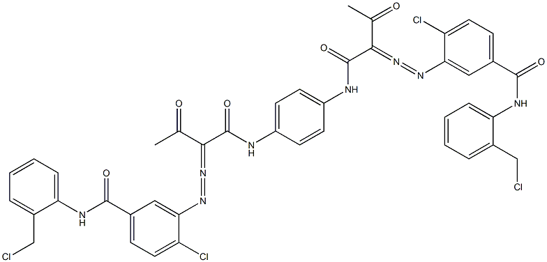 3,3'-[1,4-Phenylenebis[iminocarbonyl(acetylmethylene)azo]]bis[N-[2-(chloromethyl)phenyl]-4-chlorobenzamide] Struktur