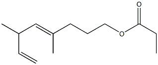 Propionic acid 4,6-dimethyl-4,7-octadienyl ester Struktur