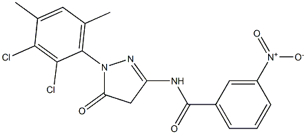 1-(2,3-Dichloro-4,6-dimethylphenyl)-3-(3-nitrobenzoylamino)-5(4H)-pyrazolone Struktur