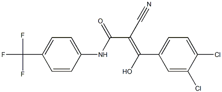 2-Cyano-3-hydroxy-3-[3,4-dichlorophenyl]-N-[4-trifluoromethylphenyl]acrylamide Struktur