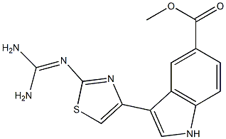 3-[2-(Diaminomethyleneamino)-4-thiazolyl]-1H-indole-5-carboxylic acid methyl ester Struktur