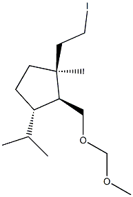 (1S,2S,3S)-1-Methyl-1-(2-iodoethyl)-2-[(methoxymethoxy)methyl]-3-isopropylcyclopentane Struktur