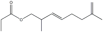 Propionic acid 2,7-dimethyl-3,7-octadienyl ester Struktur