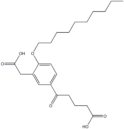 5-(4-Carboxybutyryl)-2-(decyloxy)benzeneacetic acid Struktur