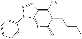 4-Amino-1-(phenyl)-5-butyl-1H-pyrazolo[3,4-d]pyrimidin-6(5H)-one Struktur