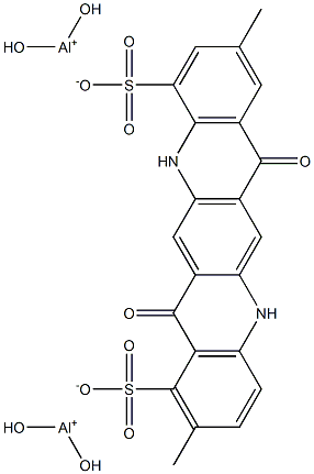 5,7,12,14-Tetrahydro-2,9-dimethyl-7,14-dioxoquino[2,3-b]acridine-1,11-disulfonic acid bis(dihydroxyaluminum) salt Struktur