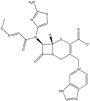 (7R)-7-[(2-Amino-4-thiazolyl)(methoxyimino)acetylamino]-3-[[(3H-imidazo[4,5-c]pyridin-5-ium)-5-yl]methyl]cepham-3-ene-4-carboxylic acid Struktur