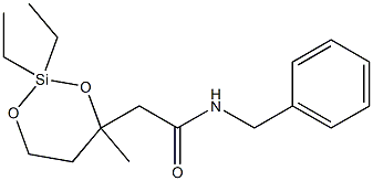 N-Benzyl-3,5-(diethylsilanediyldioxy)-3-methylpentanamide Struktur