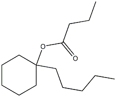 Butanoic acid 1-pentylcyclohexyl ester Struktur