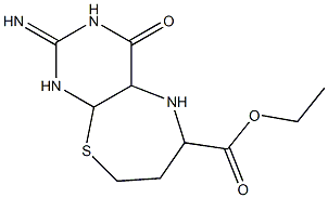 Decahydro-2-imino-4-oxopyrimido[4,5-b][1,4]thiazepine-6-carboxylic acid ethyl ester Struktur