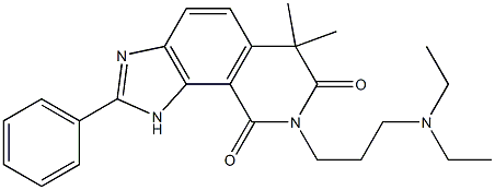 8-[3-(Diethylamino)propyl]-6,6-dimethyl-2-phenyl-1H-imidazo[4,5-h]isoquinoline-7,9(6H,8H)-dione Struktur