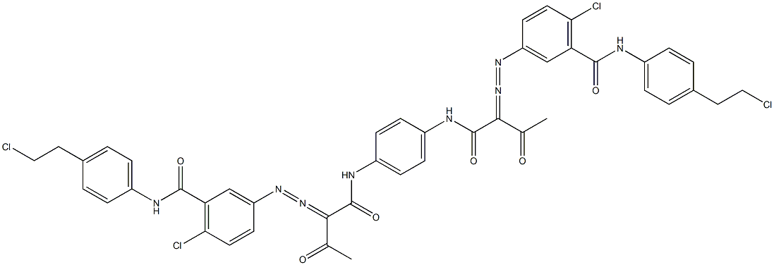 3,3'-[1,4-Phenylenebis[iminocarbonyl(acetylmethylene)azo]]bis[N-[4-(2-chloroethyl)phenyl]-6-chlorobenzamide] Struktur