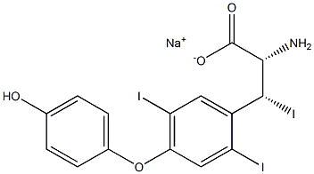 (2S,3R)-2-Amino-3-[4-(4-hydroxyphenoxy)-2,5-diiodophenyl]-3-iodopropanoic acid sodium salt Struktur