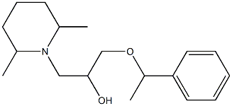 1-(1-Phenylethoxy)-3-(2,6-dimethyl-1-piperidinyl)-2-propanol Struktur